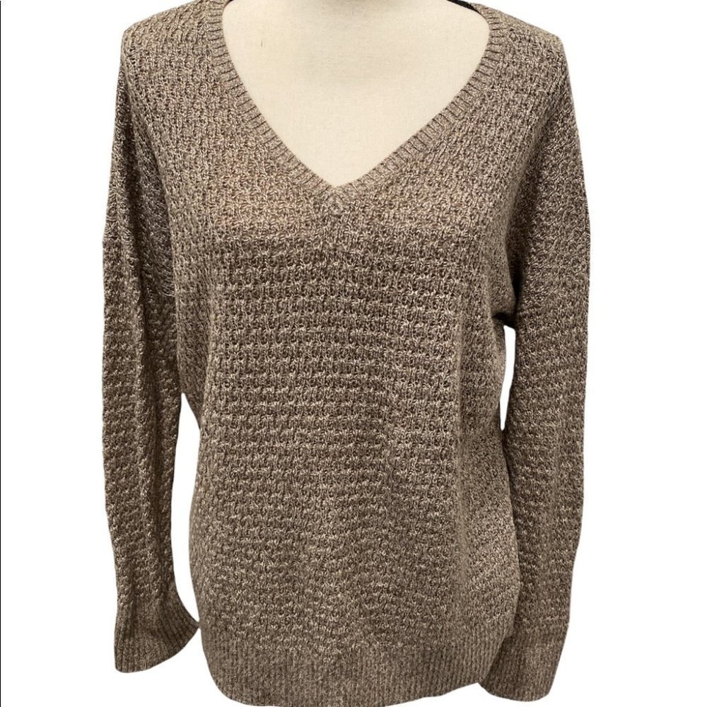 Cozy V-Neck Brown Sweater